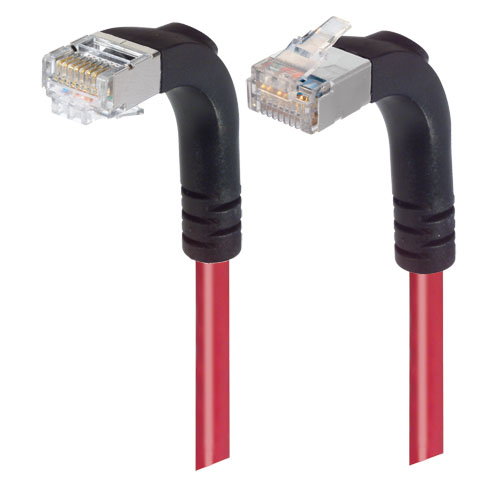 Picture of Category 6 Shielded LSZH Right Angle Patch Cable, Right Angle Up/Right Angle Down, Red, 7.0 ft