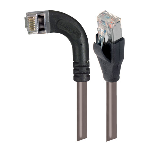 Picture of Category 6 Shielded LSZH Right Angle Patch Cable, Straight/Right Angle Left, Gray, 10.0 ft