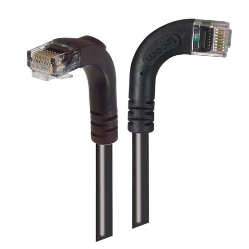 Picture of Category 5E Right Angle Patch Cable, RA Right Exit/Right Angle Down, Black 2.0 ft