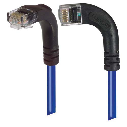 Picture of Category 5E Right Angle Patch Cable, RA Left Exit/Right Angle Down, Blue 5.0 ft