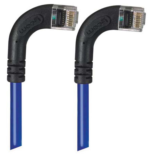 Picture of Category 5E Right Angle Patch Cable, RA Right Exit/RA Right Exit, Blue 5.0 ft