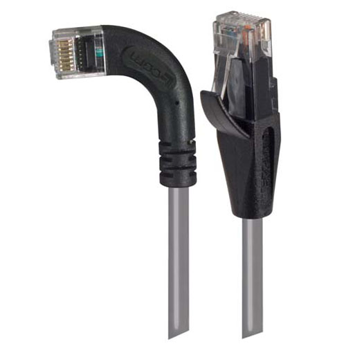 Picture of Category 5E Right Angle Patch Cable, Straight/ Right Angle Left Exit, Gray, 15.0 ft