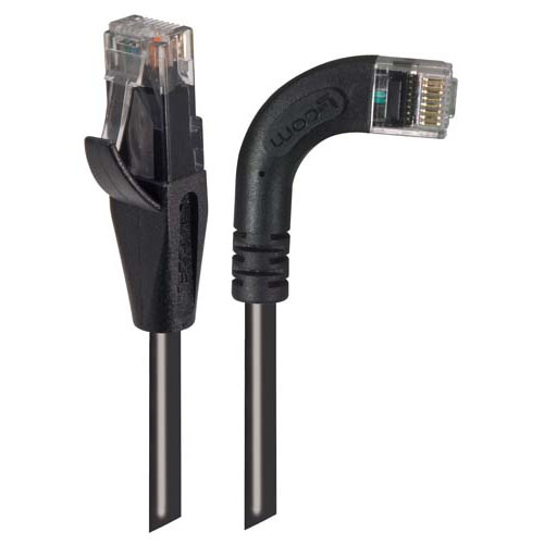 Picture of Category 5E Right Angle Patch Cable, Straight/ Right Angle Right Exit, Black, 7.0 ft