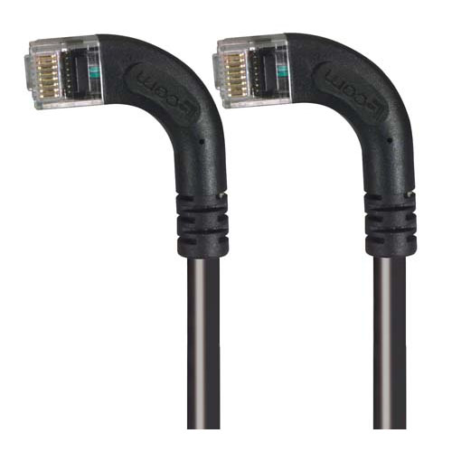 Picture of Category 5E Right Angle Patch Cable, RA Left Exit/RA Left Exit, Black, 1.0 ft