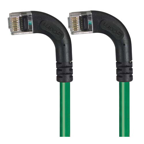 Picture of Category 5E Right Angle Patch Cable, RA Left Exit/RA Left Exit, Green, 25.0 ft