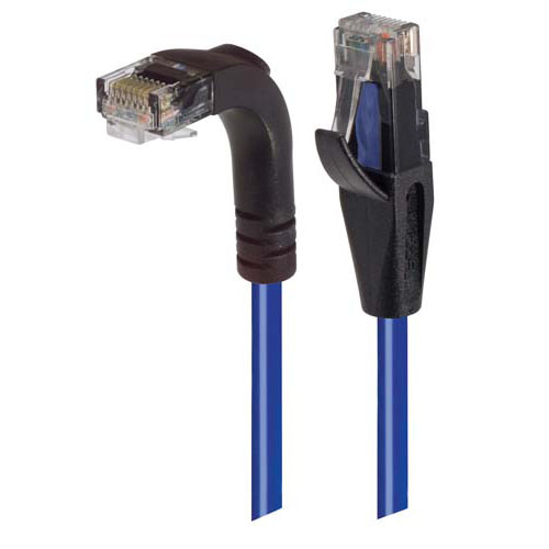 Picture of Category 5E Right Angle Patch Cable, Straight/Right Angle Down, Blue 10.0 ft