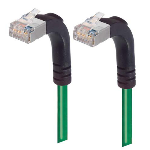 Picture of Category 5E Shielded Right Angle Patch Cable, Right Angle Up/Right Angle Up, Green 30.0 ft