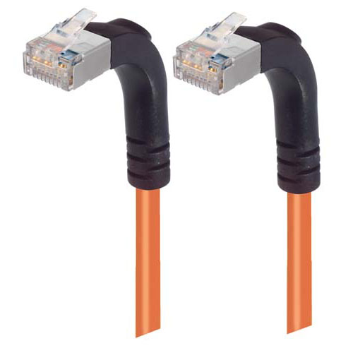 Picture of Category 5E Shielded Right Angle Patch Cable, Right Angle Up/Right Angle Up, Orange 15.0 ft