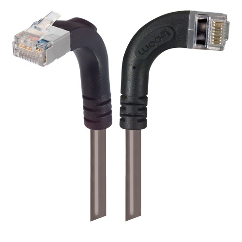 Picture of Category 5E Shielded LSZH Right Angle Patch Cable, Right Angle Right/Right Angle Up, Gray, 10.0 ft
