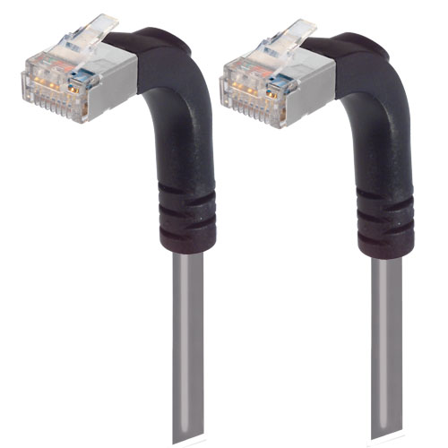 Picture of Category 5E Shielded LSZH Right Angle Patch Cable, Right Angle Up/Right Angle Up, Gray, 1.0 ft