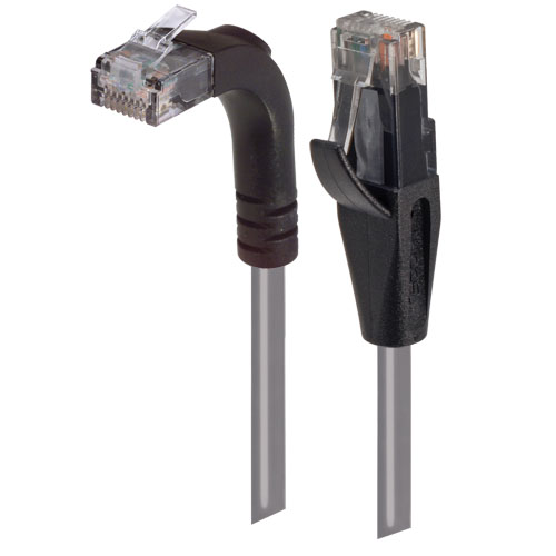 Picture of Category 5E LSZH Right Angle Patch Cable, Straight/Right Angle Up, Gray, 15.0 ft