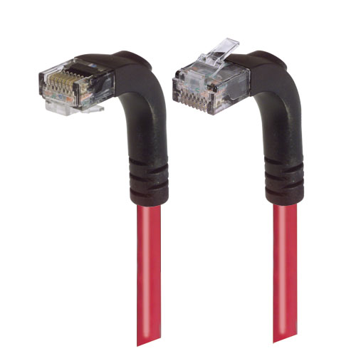 Picture of Category 5E LSZH Right Angle Patch Cable, Right Angle Up/Right Angle Down, Red, 1.0 ft