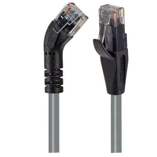 Picture of Category 5E 45° Patch Cable, Straight/Left 45° Angle, Gray 3.0 ft