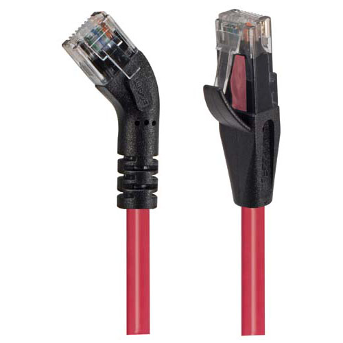 Picture of Category 5E 45° Patch Cable, Straight/Right 45° Angle, Red 10.0 ft