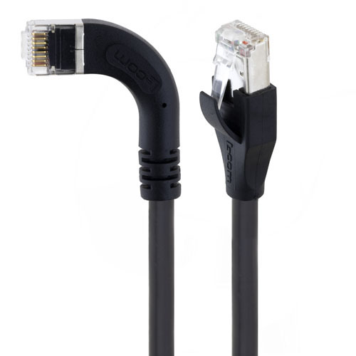 Picture of Braid Shielded Category 5e High Flex Right Angle Ethernet Cable, Straight/Right Angle Left, 10.0m