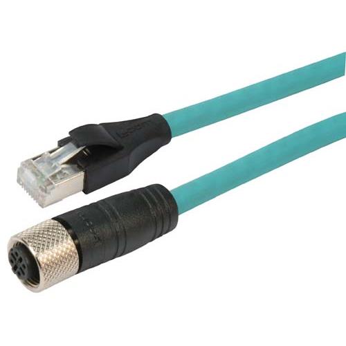 Picture of Category 5e M12 4 Position D code SF/UTP Industrial Cable, M12 F / RJ45, 1.0m