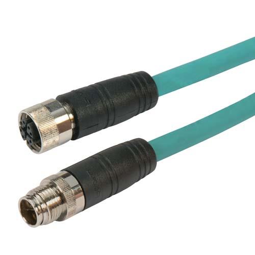 Picture of Category 6a M12 8 Position X code SF/UTP Industrial Cable, M12 M / M12 F, 2.0m
