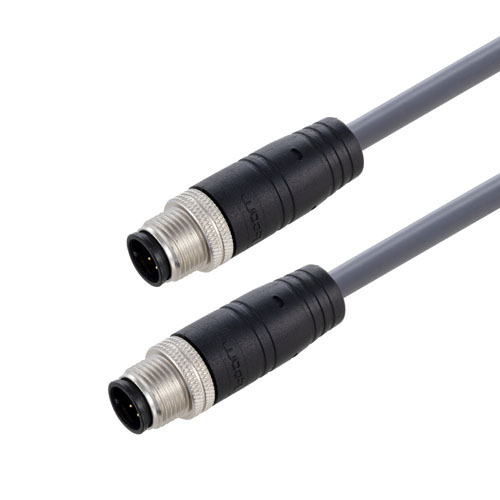 Picture of M12 8 Position A-code Industrial Outdoor Assembly, PVC Jacket, M/M, Gray, 10.0M