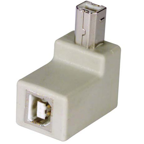 Picture of Right Angle USB Adapter, Type B Male/Female, Exit 1