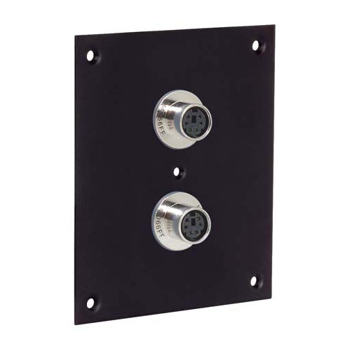 Picture of Universal Sub-Panel, 2 Mini DIN 6 Feed-Thru Adapters, Female / Female