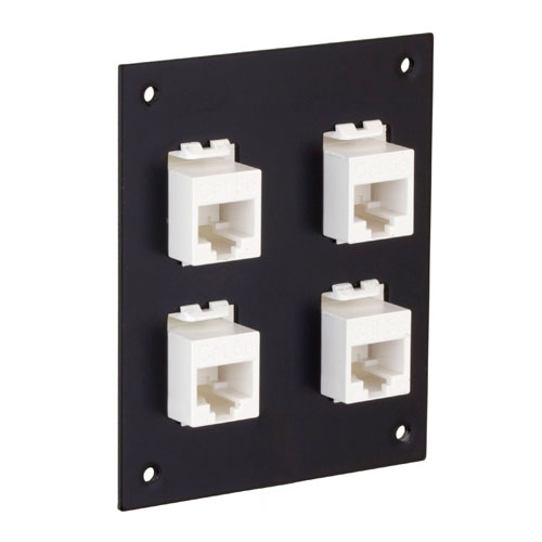 Picture of Universal Sub-Panel, 4 Category 5e Low Profile Mini-Couplers, RJ45 Straight Thru
