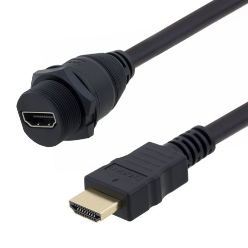 Picture of HDMI Female Waterproof to HDMI Male standard length 3M