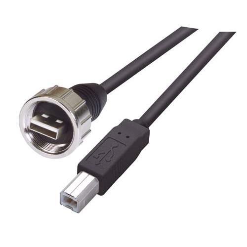 Picture of USB Cable, Shielded Waterproof Type A Male - Standard Type B Male, 2.0m