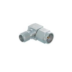 Picture of Coaxial 50 Ohm Right Angle Adapter, SMA Female / Male, Nickel Plated