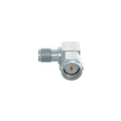 Picture of Coaxial 50 Ohm Right Angle Adapter, SMA Female / Male, Nickel Plated