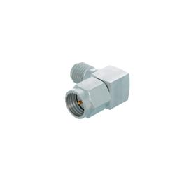 Picture of Coaxial 50 Ohm Right Angle Adapter, SMA Female / Male, Nickel Plated