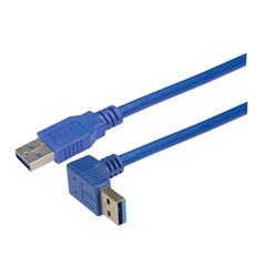 Picture of USB 3.0 Right Angle Cable Assembly - Down Angle A - Straight A Connectors 0.3 Meters