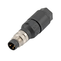 Picture of M8 3 Pole Male Field Termination Connector, 2 Piece, Quick Term Style