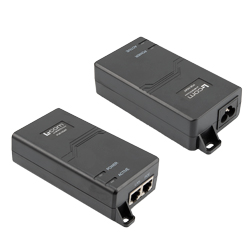 Picture of PoE+ Midspan Injector, 1 Port Power Over Ethernet, 10 Gbps, CAT 6a or 7, UL, 802.3at Certified, 53 Volts at 32 Watts Power Supply