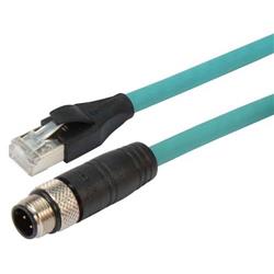 Picture of Category 5e M12 4 Position D code SF/UTP Industrial Cable, M12 M / RJ45, 1.0m