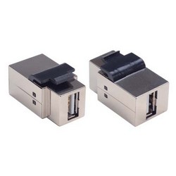 Picture of Shielded USB Keystone Style Coupler (A Female /A Female)