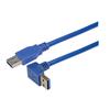 Picture of USB 3.0 Right Angle Cable Assembly - Down Angle A - Straight A Connectors 1 Meter
