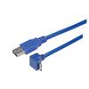 Picture of USB 3.0 Right Angle Cable Assembly - Down Angle Micro B - Straight A Connectors 3 Meters