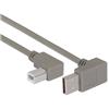 Picture of Right Angle USB cable, Up Angle A Male/ Left Angle B Male, 3.0m