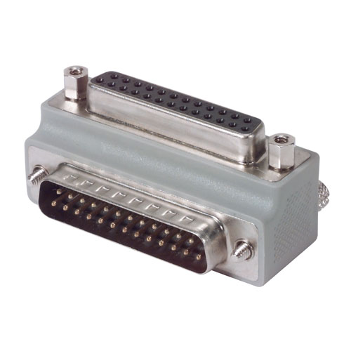 Picture of Low Profile Right Angle Adapter, DB25 Male / Female, Cable Exit 2