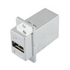 Picture of USB 3.0 High Retention Adapter Coupler Panel Mount ECF Flange Style Type 3, A Type Female to B Type Female,  Shielded ABS, Silver