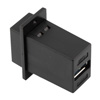 Picture of USB 3.0 Adapter Coupler Panel Mount ECF Flange Style Type 3, B Type Female to A Type Female, ABS Housing, Black