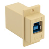 Picture of USB 3.0 Adapter Coupler Panel Mount ECF Flange Style Type 3, B Type Female to A Type Female, ABS Housing, Ivory