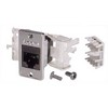 Picture of Cat5E Keystone Jack RJ45 Tool-less EIA568A/B w/ Mounting Flange Kit Black