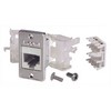 Picture of Cat5E Keystone Jack RJ45 Tool-less EIA568A/B w/ Mounting Flange Kit White