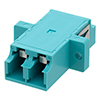Picture of LC Shutter Coupler, Duplex, With Flange, Aqua