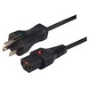 Picture of L-com Locking C13 to N5-15 Hospital Grade Power Cord 10 Feet (3.05M)