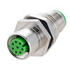 Picture of Shielded M12 8 Pin A-code Male to Female Adapter, Panel Mountable