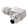 Picture of Shielded M12 8 Pin A-Code Male Right Angle Field Termination Connector, 24-20AWG