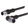 Picture of M12 4 Position D-Coded Male/Male Right Angle Cable Assembly, 1.0m