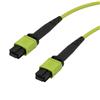 Picture of MPO no pins to MPO no pins, 12 fiber,Type A,OM5 50/125um Multimode, OFNR Jacket, Lime, 25 meter